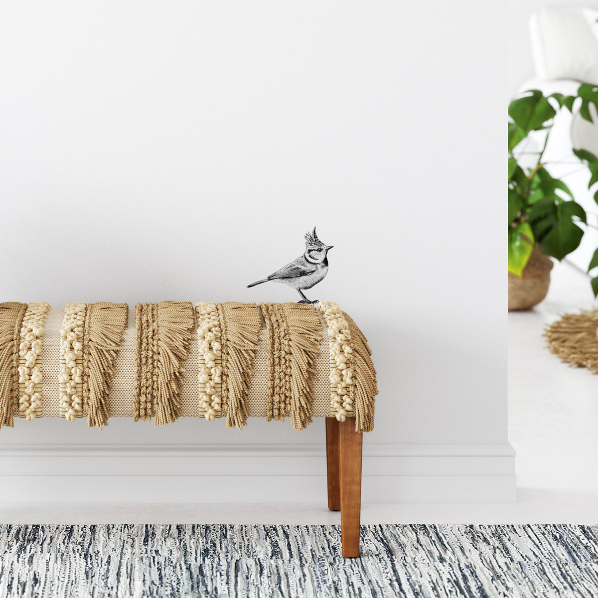 Crested tit & wren wall sticker set